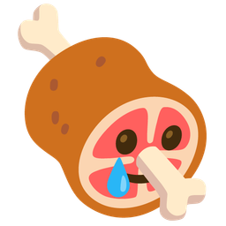 Meat on bone and Smiling face with tear
