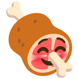 Meat on bone and Smiling face