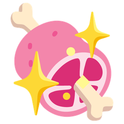 meat on bone and sparkling heart