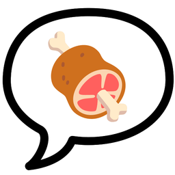 meat on bone and speech balloon