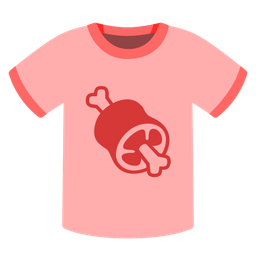 meat on bone and t-shirt