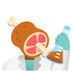 meat on bone and test tube