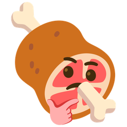 meat on bone and thinking face