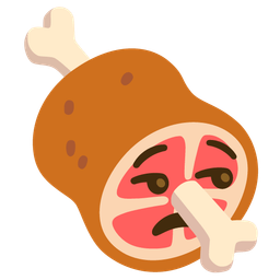 meat on bone and unamused face