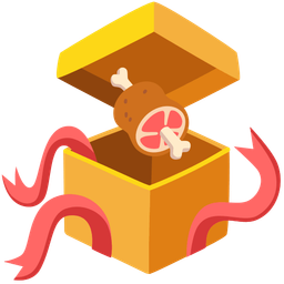 meat on bone and wrapped gift