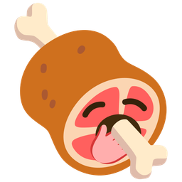 meat on bone and yawning face