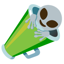 megaphone and alien