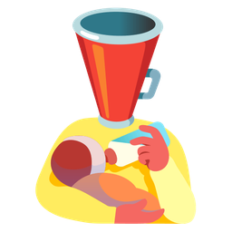 megaphone and baby bottle