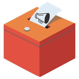 megaphone and ballot box with ballot