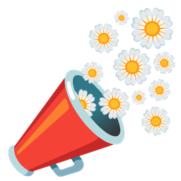 megaphone and blossom