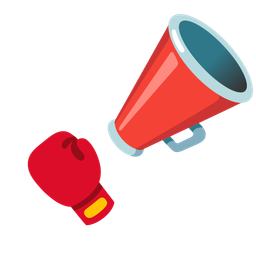 megaphone and boxing glove