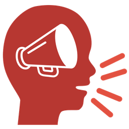 megaphone and bust in silhouette