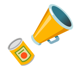 megaphone and canned food