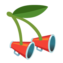 megaphone and cherries