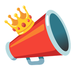 megaphone and crown
