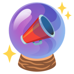 megaphone and crystal ball
