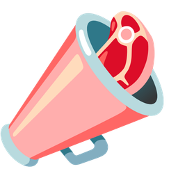 megaphone and cut of meat