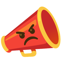 megaphone and enraged face