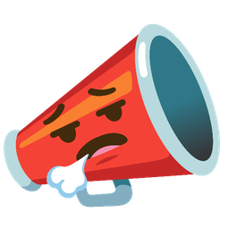 megaphone and face exhaling