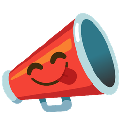 Megaphone and Face savoring food