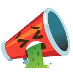 megaphone and face vomiting