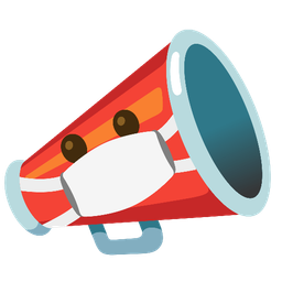 megaphone and face with medical mask