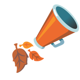 megaphone and fallen leaf