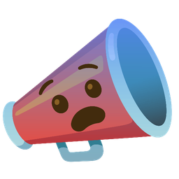 megaphone and fearful face