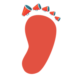 megaphone and footprints
