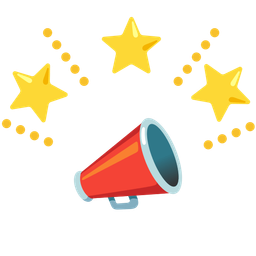 megaphone and glowing star