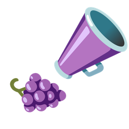 megaphone and grapes