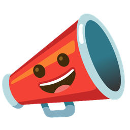 Megaphone and Grinning face