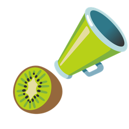megaphone and kiwi fruit