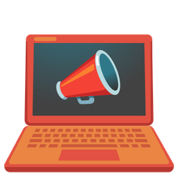 megaphone and laptop