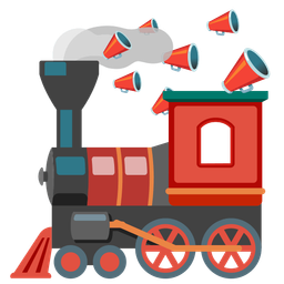 megaphone and locomotive