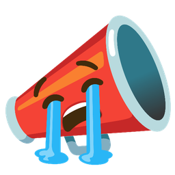 megaphone and loudly crying face