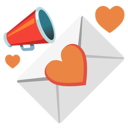 megaphone and love letter