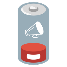 megaphone and low battery
