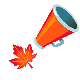 megaphone and maple leaf