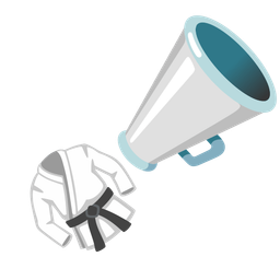 megaphone and martial arts uniform