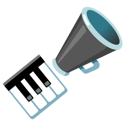megaphone and musical keyboard