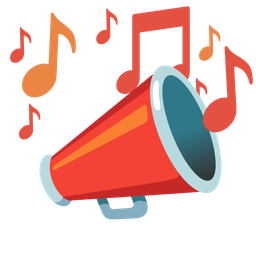 megaphone and musical notes