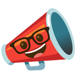 megaphone and nerd face