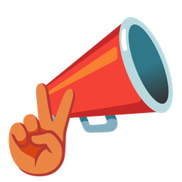 megaphone and peace symbol