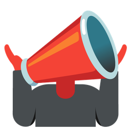 megaphone and person shrugging