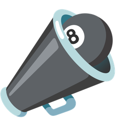 megaphone and pool 8 ball