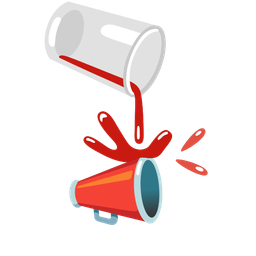 megaphone and pouring liquid