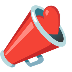 megaphone and red heart