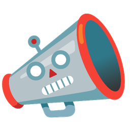 megaphone and robot