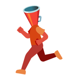 megaphone and running shoe